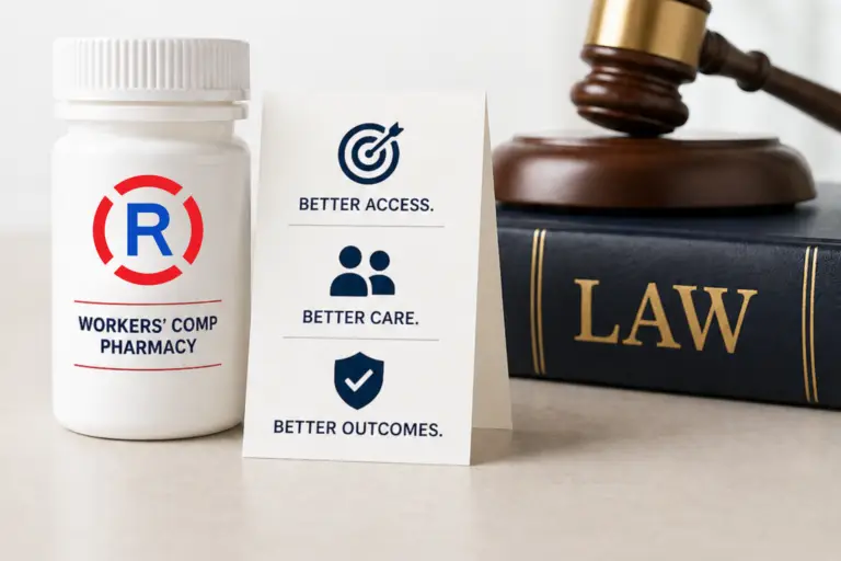 RescueMeds pharmacy bottle with law book and gavel