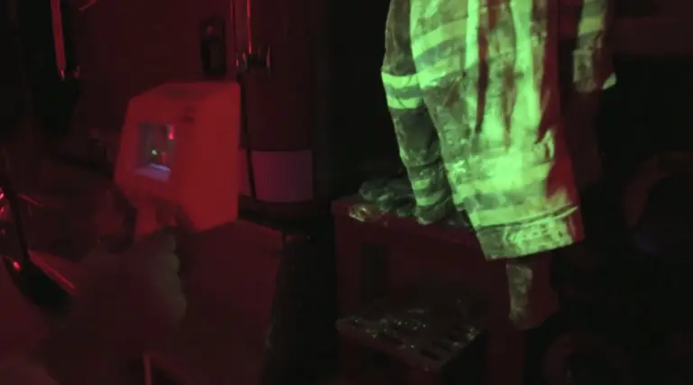 Firefighter Jacket under black light