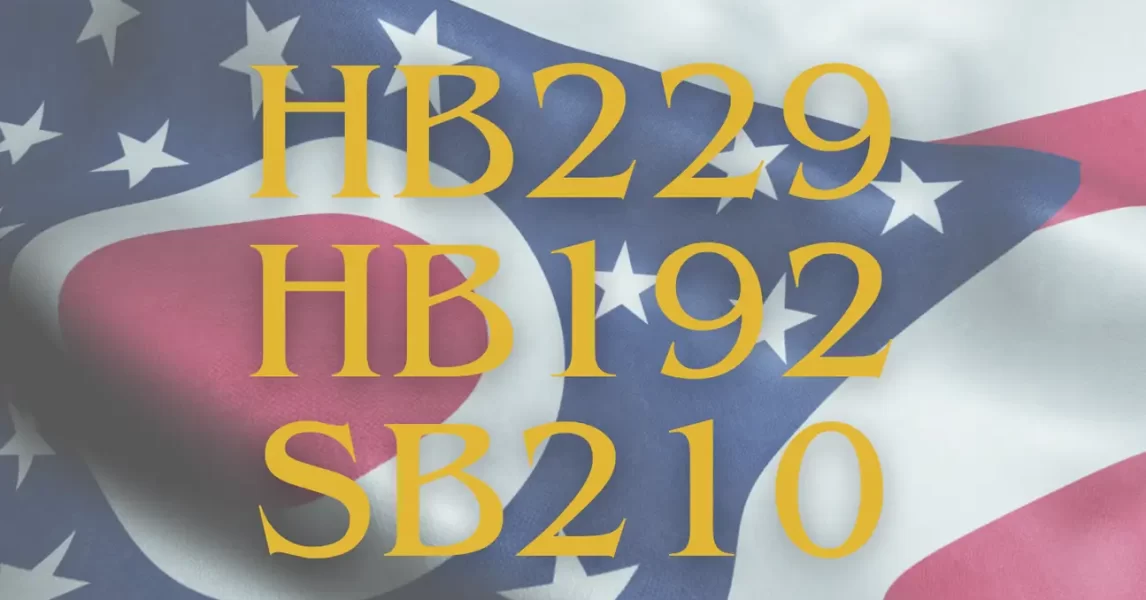 Ohio Flag with House Bill and Senate Bill